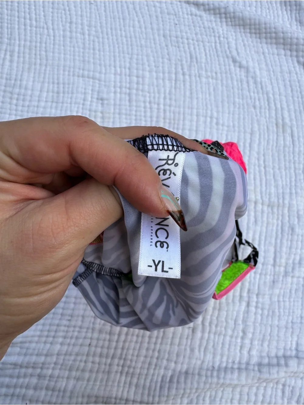 Girls Neon Green & Hot Pink Zebra Ruffle dance costume